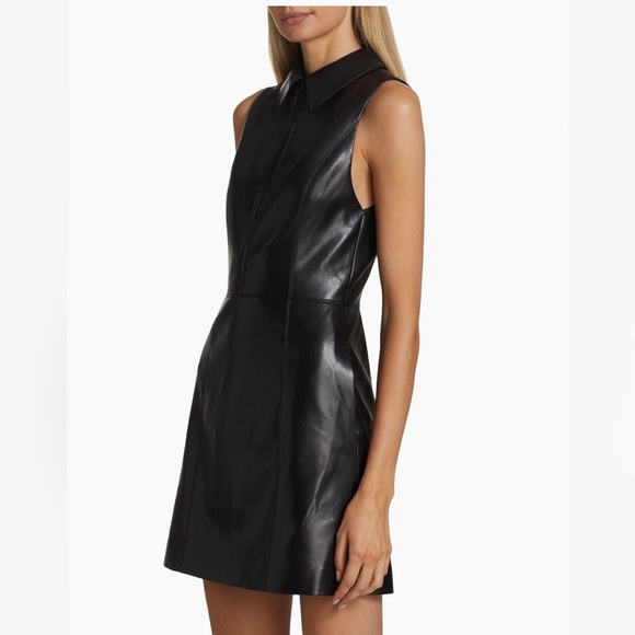 Alice and Olivia Ellis Zip-Front Vegan Leather Minidress - Picture 6 of 15